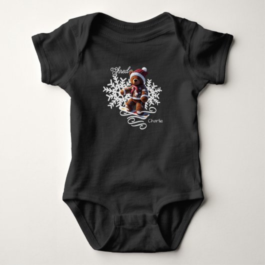 TeddyBear Snowboard/Shred/T-Shirt Romper (Voorkant)