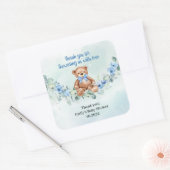 teddybeenblauw met rode eucalyptusvleugel vierkante sticker (Envelop)