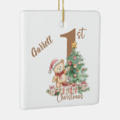 Teddybeer 1e kerst keramisch ornament (Rechts)
