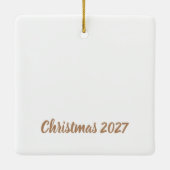 Teddybeer 1e kerst keramisch ornament (Achterkant)