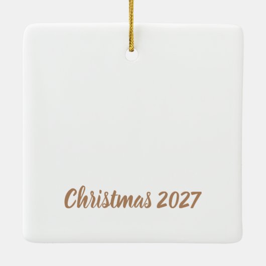 Teddybeer 1e kerst keramisch ornament (Achterkant)