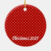 Teddybeer 1e kerst keramisch ornament (Achterkant)