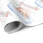 Teddybeer 1e verjaardag inpakpapier (Rol Hoek)