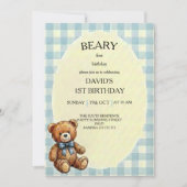 Teddybeer 1e verjaardag kaart (Voorkant)