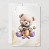 Teddybeer 1e verjaardag kleurrijke ballonnen kaart (Achterkant)