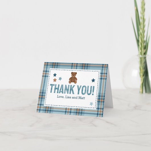 Teddybeer 1e verjaardag of babyshower bedankt (Voorkant)