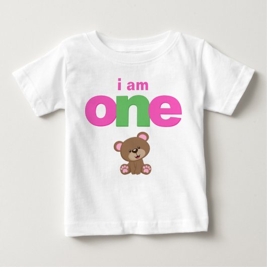 Teddybeer 1e Verjaardag T-shirt Peuter Baby Kind (Voorkant)