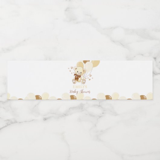 Teddybeer 1e Verjaardag Water Fles Label Waterfles Etiket (Enkel label)