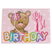 Teddybeer 1e Verjaardagspartij Douane Groot Cadeauzakje (Voorkant)