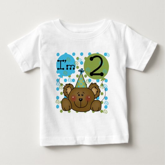 Teddybeer 2e verjaardag Tshirts en geschenken (Voorkant)