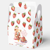 Teddybeer aardbei pannenkoek brunch Baby shower Bedankdoosjes (Geopend)