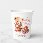 Teddybeer aardbei pannenkoek brunch Baby shower Papieren Bekers (Achterkant)