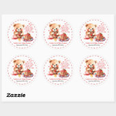 Teddybeer aardbei pannenkoek brunch Baby shower Ronde Sticker (Vel)