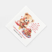 Teddybeer aardbei pannenkoek brunch Baby shower Servet (Hoek)