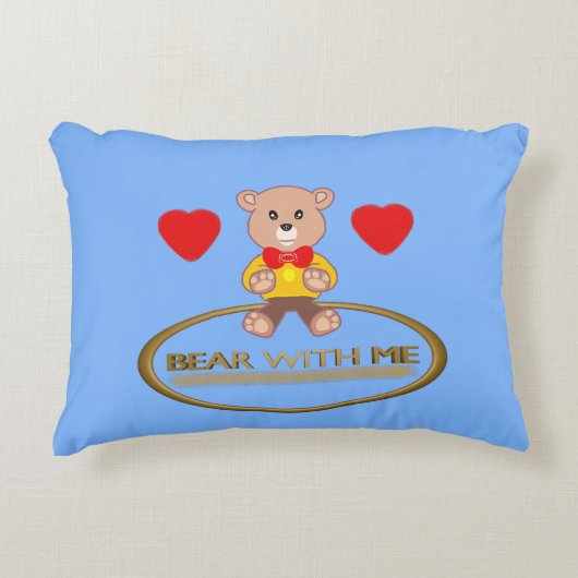 Teddybeer accent kussen (Voorkant)