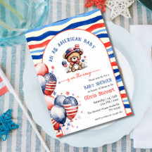 Teddybeer  All American Baby 4 juli babyshower