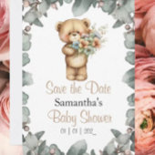 Teddybeer  Aquarel Wit de datum Kaart