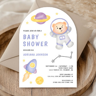 Teddybeer Astronaut Baby Shower in de Ruimte Kaart