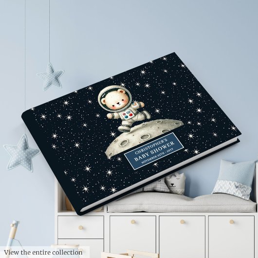 Teddybeer Astronaut Boy Baby shower Gastenboek