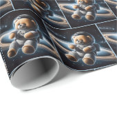 Teddybeer astronaut cadeaupapier (Rol Hoek)