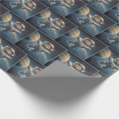 Teddybeer astronaut in de ruimte cadeaupapier (Hoek)