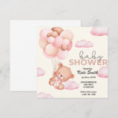 Teddybeer Baby-Baby shower Aankondiging (Voorkant / Achterkant)
