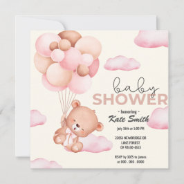 Teddybeer Baby-Baby shower Aankondiging