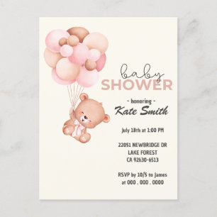Teddybeer Baby-Baby shower Briefkaart