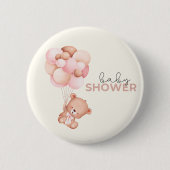 Teddybeer Baby-Baby shower Ronde Button 5,7 Cm (Voorkant)