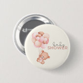 Teddybeer Baby-Baby shower Ronde Button 5,7 Cm (Voorkant /achterkant)