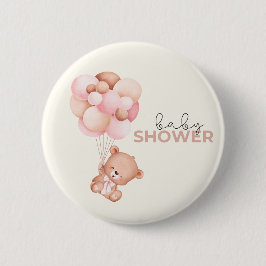 Teddybeer Baby-Baby shower Ronde Button 5,7 Cm
