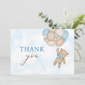 Teddybeer Baby Bedankkaart (Staand voorkant)