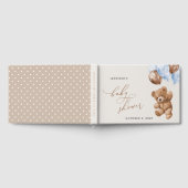 Teddybeer, Baby-Beer, Blauwe ballonnen, Baby showe Gastenboek (Volledig)