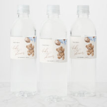 Teddybeer, Baby-Beer, Blauwe ballonnen, Baby showe