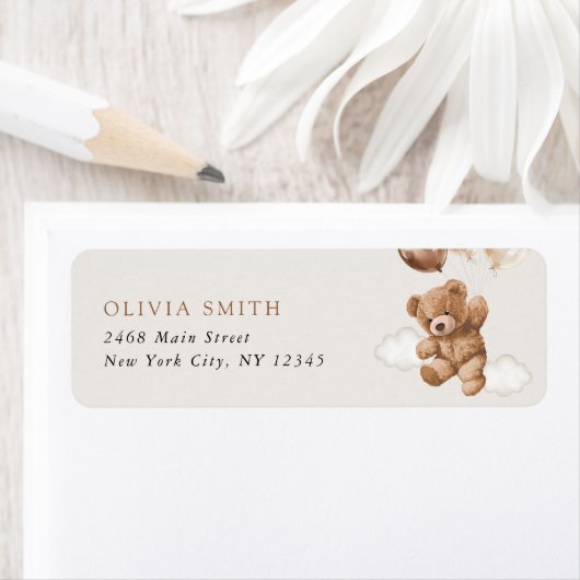 Teddybeer, Baby-Beer, bruine ballonnen, Baby showe Etiket (Insitu)