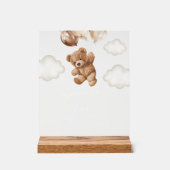 Teddybeer, Baby-Beer, bruine ballonnen, Momosa Bar Acryl Bord (Voorkant)