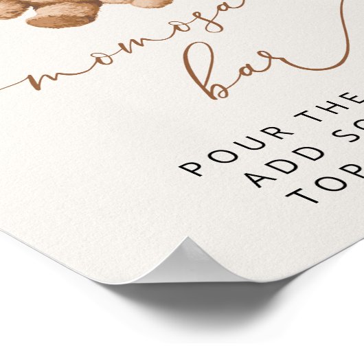 Teddybeer, Baby-Beer, bruine ballonnen, Momosa Bar Poster (Hoek)