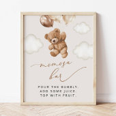 Teddybeer, Baby-Beer, bruine ballonnen, Momosa Bar Poster