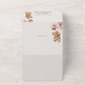 Teddybeer, Baby-Beer, roze ballonnen, Baby shower All In One Uitnodiging (Buitenkant)