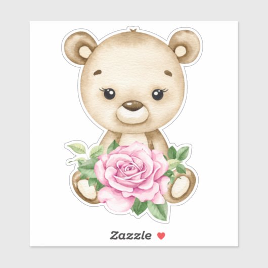 Teddybeer Baby Beer roze schattig dierlijke Sticke Sticker (Vel)