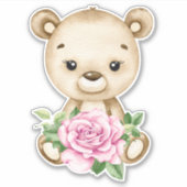 Teddybeer Baby Beer roze schattig dierlijke Sticke Sticker (Voorkant)