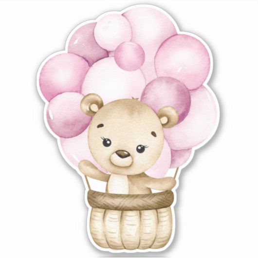 Teddybeer Baby Beer roze schattig dierlijke Sticke Sticker (Voorkant)