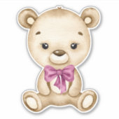 Teddybeer Baby Beer roze schattig dierlijke Sticke Sticker (Voorkant)
