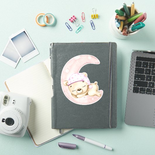 Teddybeer Baby Beer roze schattig dierlijke Sticke Sticker (iPad Cover)