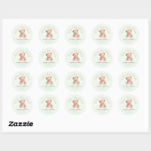 Teddybeer Baby Borrel Ronde Sticker (Vel)