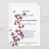 Teddybeer baby douche uitnodigingen (Voorkant / Achterkant)