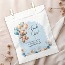 Teddybeer Baby Jongen Bedankt Baby Shower