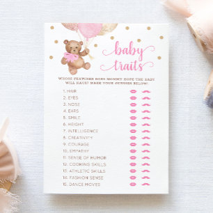 Teddybeer Baby Kenmerken Spel Baby Shower Kaart