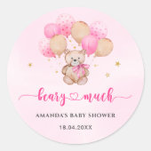 Teddybeer Baby Klassieke Ronde Sticker (Voorkant)