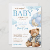 Teddybeer baby shower bearly wacht schattig teddy kaart (Voorkant)